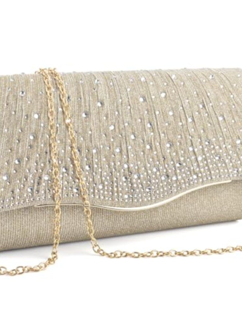 Satin Rhinestone Envelope Clutch Evening Bag Formal Party Handbag